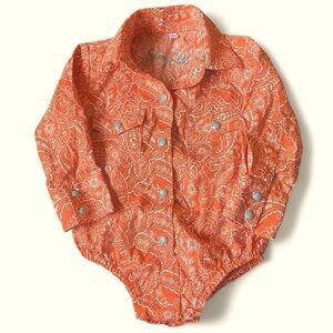 Sherry Cervi by Resistol western onesie with turquoise snaps size 6 months